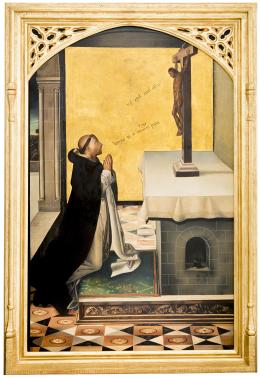 SAN PEDRO MÁRTIR EN ORACIÓN, COPIA DEL ORIGINAL DE PEDRO DE BERRUGUETE (1445 – 1503). Pintor palentino