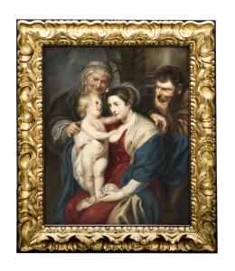 SAGRADA FAMILIA CON SANTA ANA, COPIA DE LA OBRA ORIGINAL DE PETER PAUL RUBENS (1577-1640)