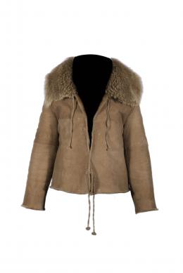 CHAQUETA DE PIEL VUELTA DE CASTOR Y CUELLO DE ZORRO