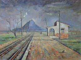 JOSÉ GALLAR CUTILLAS (1911 - 1986) Pintor alicantino APEADERO DE SAN JUAN, 1955