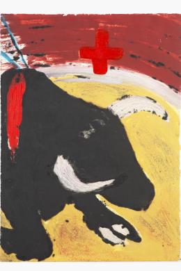VÍCTOR MIRA (1949 - 2003) Pintor zaragozano TAUROMAQUIA Grabado al aguafuerte y carborundum sobre papel gofrad 70 x50