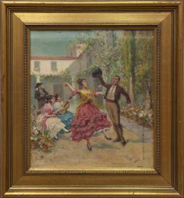 MARIANO ALONSO - PEREZ Y VILLAGRAS (1857 - 1930). Pintor zaragozano. BAILAORES