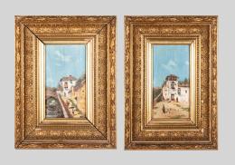 PAREJA DE PAISAJES, FIRMADOS AYUSO, S.XIX