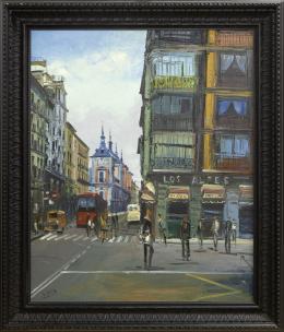 SANTIAGO DÍAZ SANTOS (1940) Pintor madrileño CALLE MAYOR, MADRID