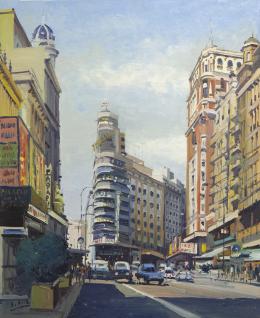 SANTIAGO DÍAZ SANTOS (1940) Pintor madrileño GRAN VÍA, MADRID