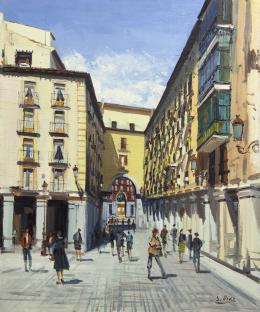 SANTIAGO DÍAZ SANTOS (1940) Pintor madrileño
ARCO DE LA PLAZA MAYOR, MADRID