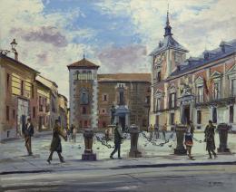 SANTIAGO DÍAZ SANTOS (1940) Pintor madrileño
VISTAS A LA PLAZA DE LA VILLA, MADRID