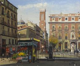 SANTIAGO DÍAZ SANTOS (1940) Pintor madrileño
PLAZA DE JACINTO BENAVENTE, MADRID