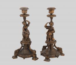 PAREJA DE CANDELABROS, FFS. S. XIX
