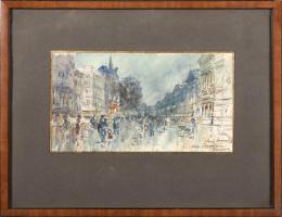 MANUEL RUIZ MORALES (1857- 1922) Pintor granadino RUE CORRATERIE, GENEVE Acuarela sobre papel 24,7 cm.x31,6 cm.