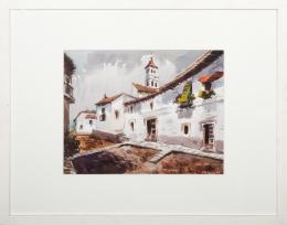 TOMAS CHICHARRO (1942) Pintor barcelonés VISTA DE UN PUEBLO