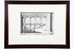 HERMENEGILDO VICTOR UGARTE SEGÚN DIEGO VILLANUEVA, 1757 Calcógrafo madrileño VISTA DEL ACUEDUCTO DE SEGOVIA POR UN LADO DEL CONVENTO Grabado sobre papel 59,30 cm. x79,38 cm.