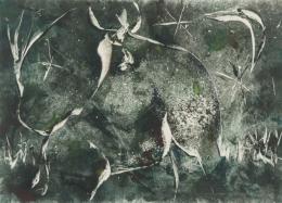 JAVIER SERNA AVENDAÑO (1944) Artista burgalés SIN TÍTULO,1989. Pareja de monotipos de 31 x 22 cm y 30,5 x 22 cm.