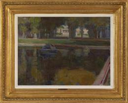 JEAN ARNAVIELLE (1881 - 1961) Pintor parisino ESTANQUE Óleo sobre lienzo de 46 x 61cm.