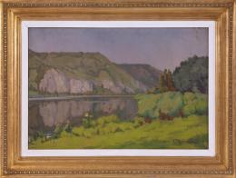 JEAN ARNAVIELLE (1881 - 1961) Pintor parisino Pintor parisino PAISAJE Óleo sobre lienzo de 54 x 81cm.