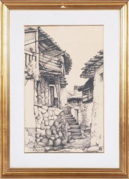 RAFAEL REQUENA (1932 - 2003). Pintor albaceteño. GAVILANES, 1962. Rotulador sobre papel 69 cm.x50 cm.