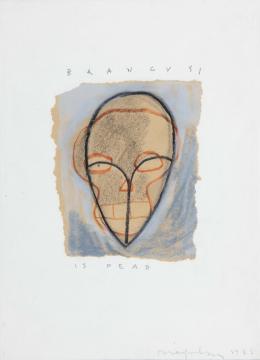 DIEGO LARA (1946-1990) Pintor madrileño BRANCUSI IS DEAD Pastel sobre papel 30 cm. x22 cm.