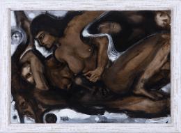 VICTOR PUYUELO (1941-2006) Pintor Malagueño DESNUDO Óleo sobre lienzo 71 cm.x94 cm.