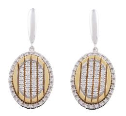 PENDIENTES EN ORO BICOLOR 18 KT Y DIAMANTES