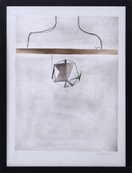 JOAN HERNÁNDEZ PIJUAN (1931-2005) GEOMÈTRIC (1966) Aguafuerte y aguatinta sobre papel. 65 cm.x48,5 cm.