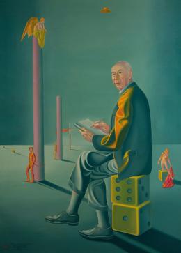 Margaret Marley Modlin (Carolina del norte 1927-Madrid 1998) Henry Miller sin alas Óleo sobre lienzo 167 cm. x122 cm.