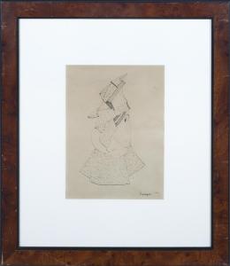 OSCAR DOMINGUEZ (La Laguna, Tenerife, 1906-París, 1958) ABSTRACCIÓN Tinta sobre papel 48 cm.x41 cm.