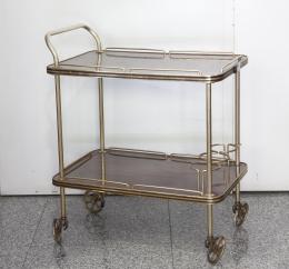 CARRITO BAR VINTAGE AÑOS 70 Madera y metal 75 cm. x62 cm. x40 cm.