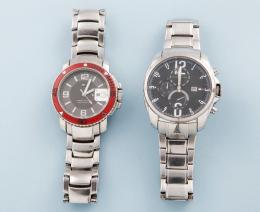 LOTE DE DOS RELOJES TOMMY HILFIGER EN METAL PLATEADO CON CORREA DE METAL ,TOMMY HILFIGER  NO SE PUEDE COMPROBAR SU FUNCIONAMIENTO,MOVIMIENTO CUARZO. 