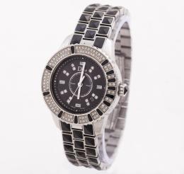 RELOJ DIOR EN ACERO INOXIDABLE, DIAMANTES Y ONIX