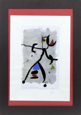 JOAN MIRÓ (Barcelona, 1893- Mallorca,1983) PERSONAJE Serigrafía 87,5 cm. x67 cm.