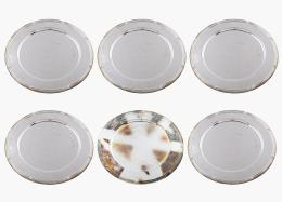 CONJUNTO DE 6 BAJOPLATOS Metal plateado