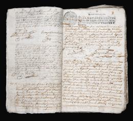 LEGAJO DEL REGISTRO DE ESCRITURAS Y CONTRATOS PÚBLICOS DEL AÑO 1728, REFERENTES A SAN VICENTE DE LA BARQUERA.