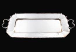 BANDEJA DE METAL PLATEADO RECTANGULAR