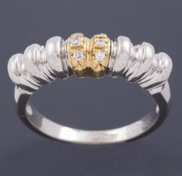 SORTIJA EN ORO BICOLOR DE 18KT Y DIAMANTES