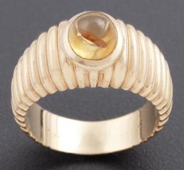 SORTIJA EN ORO DE 18 KT CON CUARZO AMARILLO
