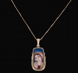 COLGANTE EN ORO DE 18 KT Y CADENA DE PLATA CHAPADA EN ORO