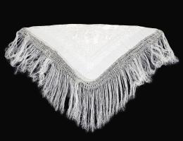 MANTÓN DE MANILA DE SEDA EN TONO CREMA