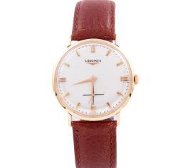 RELOJ VINTAGE LONGINES CLASSIC EN ORO 18KT, CUERDA MANUAL, CORREA PIEL