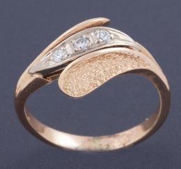 SORTIJA EN ORO BICOLOR 14KT Y DIAMANTES