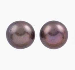 PENDIENTES EN PLATA DE LEY Y PERLAS COLOR TAHITÍ