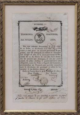 OBLIGACIÓN DE TESORERÍA NACIONAL DE PUERTO RICO, 1813.