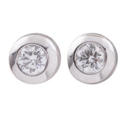 PENDIENTES DORMILONA EN ORO 18KT Y DIAMANTES