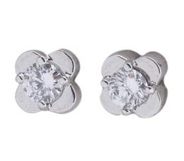 PENDIENTES DORMILONA EN ORO 18KT Y DIAMANTES