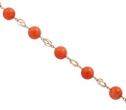 PULSERA EN ORO 18KT Y CORAL