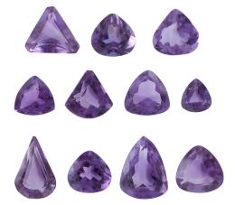 LOTE DE 11 AMATISTAS NATURALES SIN MONTAR, 70CT