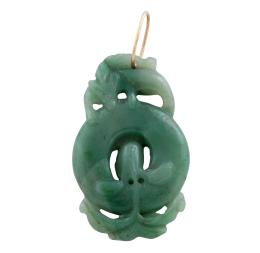 COLGANTE EN JADE VERDE Y ASA EN ORO 18KT
