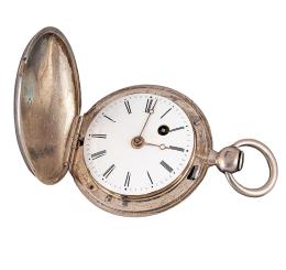 RELOJ DE BOLSILLO INGLÉS CATALINA EN PLATA, S.XVIII