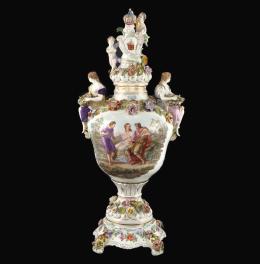JARRÓN EN PORCELANA DE DRESDE, 1902