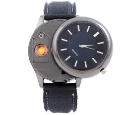 RELOJ DE PULSERA EN ACERO INOXIDABLE CON ENCENDEDOR ELÉCTRICO. MOVIMIENTO DE CUARZO. CARGA USB