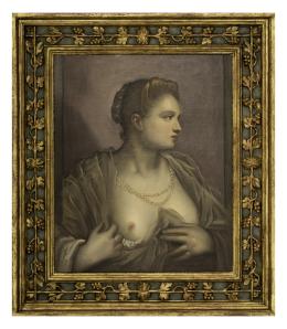 DAMA DESCUBRIENDO EL SENO, COPIA DEL ORIGINAL DE DOMENICO TINTORETTO (Venecia, 1560 - 1635)